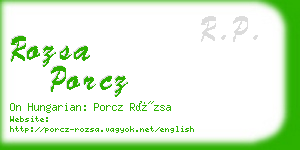 rozsa porcz business card